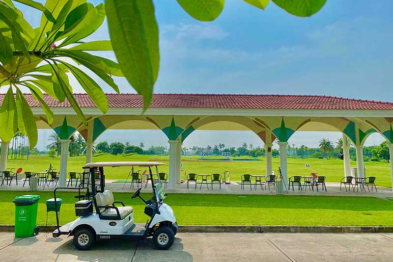 Sân tập ở sân golf Sông Giá với thiết kế thoáng đãng