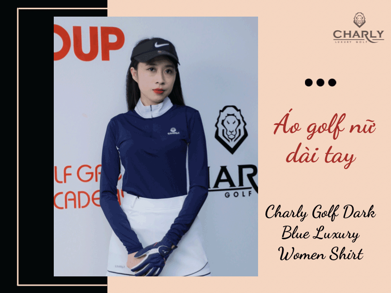 Áo golf dài tay Charly Golf Dark Blue Luxury có thiết kế trẻ trung, năng động