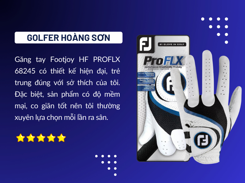 Golfer Hoàng Sơn đánh giá cao găng tay Footjoy HF PROFLX 68245