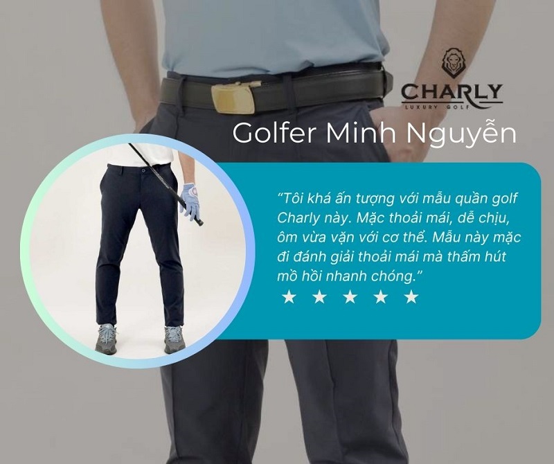 Đánh giá của golfer về quần Charly đen