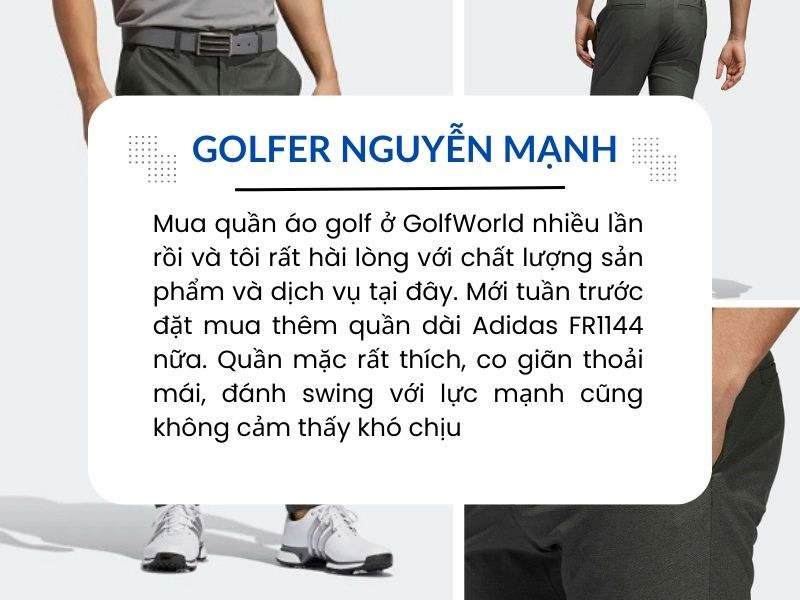 Golfer Nguyễn Mạnh đánh giá cao quần golf của Adidas