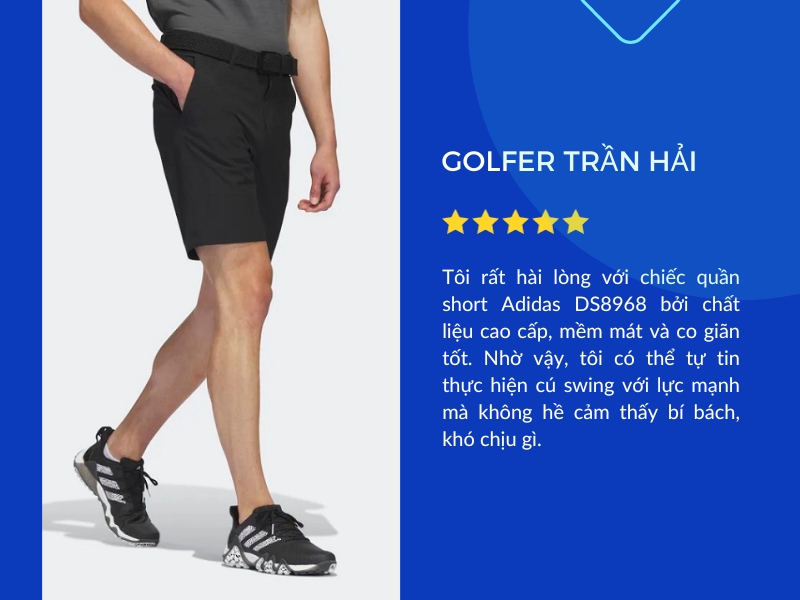 Golfer Trần Minh đánh giá cao quần short golf Adidas DS8968