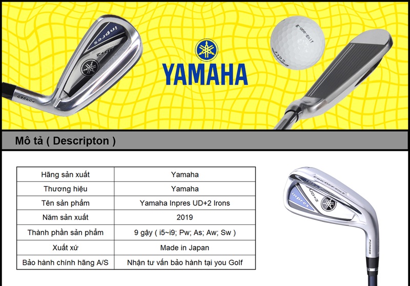 Gậy golf sắt Yamaha Inpres UD+2 được sản xuất vào năm 2019